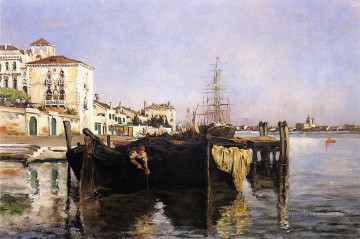 Venecia clásica Painting - Vista del paisaje marino impresionista John Henry Twachtman Venecia